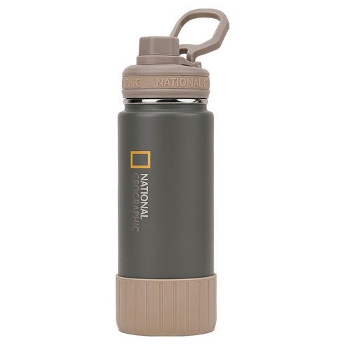 릴팡 내셔널지오그래픽 GT Pro 이중스텐스포츠텀블러, 1개, 600ml, 밀리터리그레이
