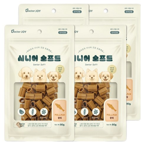 닥터조이 강아지 시니어 소프트 간식, 황태, 80g, 4개