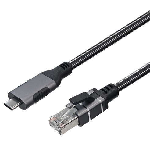 랜스타 C타입 to RJ45 기가비트 랜카드 일체형 케이블 LS-UCLAN, 블랙, 1개, 10m
