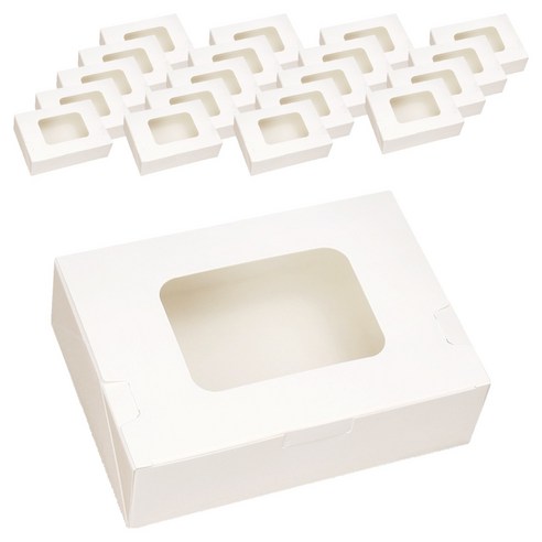로티니 투명창 원터치 선물상자 직사각 중 180 x 125 x 50 mm, 화이트, 20개