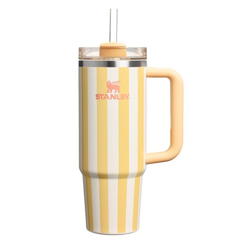 스탠리 퀜처 H2.0 플로우 스테이트 텀블러, 버터 스트라이프, 887ml, 1개