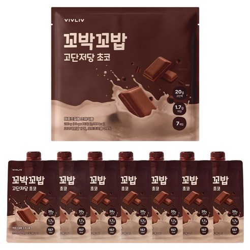 꼬박꼬밥 고단저당 단백질 쉐이크 초코맛 7p 280g, 1개 솔직 후기 | 실사용자 리뷰 분석 썸네일
