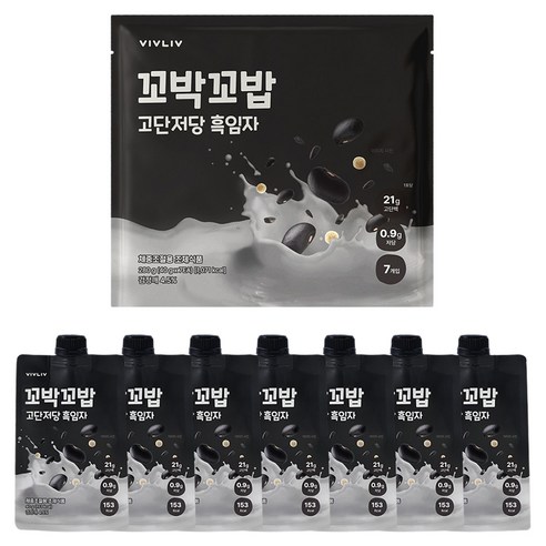 꼬박꼬밥 고단저당 단백질 쉐이크 흑임자맛 7p 280g, 1개 솔직 후기 | 실사용자 리뷰 분석 - 상품 이미지 1