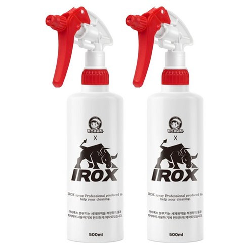 청소해결사 아이록스 내화학성 2중 분사 분무기 500ml, 레드, 2개