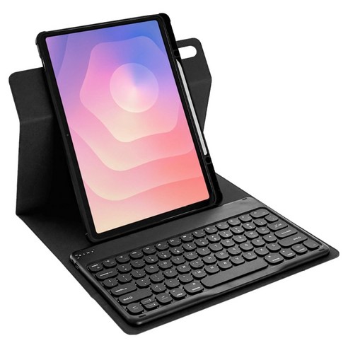 태블리스 태블릿PC 블루투스 키보드 회전 케이스, 블랙, 1개, TD-11