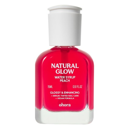오호라 내추럴 글로우 워터시럽 네일 강화제 피치, 1개, 15ml