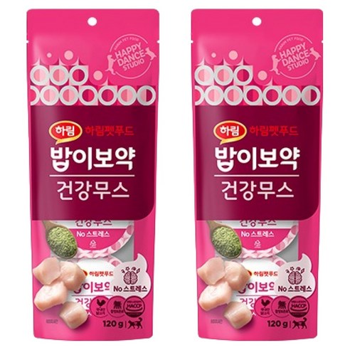 하림펫푸드밥이보약 고양이 건강무스 파우치 3p, 120g, 2개, NO 스트레스