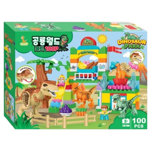 키즈팡팡 공룡월드 블럭 100p, 1개