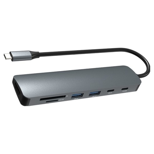 아이노트 7in1 C타입 스팀텍 지원 DEX 지원 USB C / A 5Gbps HDMI 4K PD 100W 고속 충전 멀티 허브 CH48P, 1개