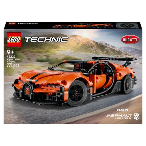 레고 테크닉 Bugatti Chiron Pur Sport 하이퍼카 42222, 혼합색상, 1개