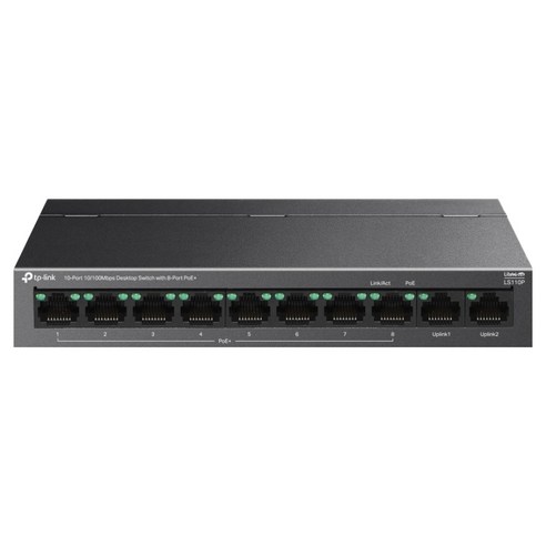티피링크 8 PoE+ 포트 10/100 Mbps 데스크탑 스위칭 허브, 1개, LS110P