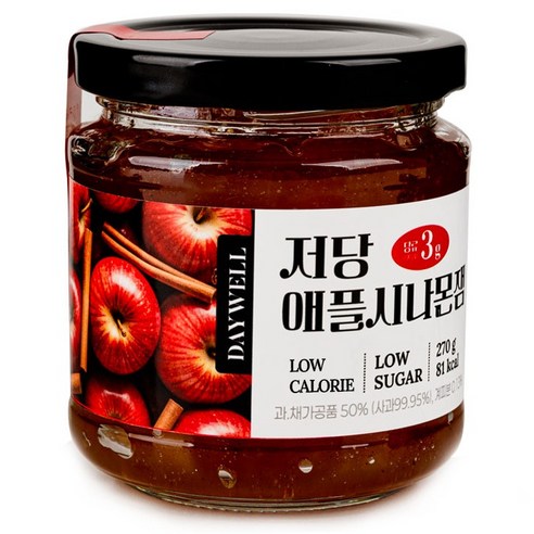 데이웰 저당 저칼로리 애플시나몬잼, 270g, 1개 270g, 1개