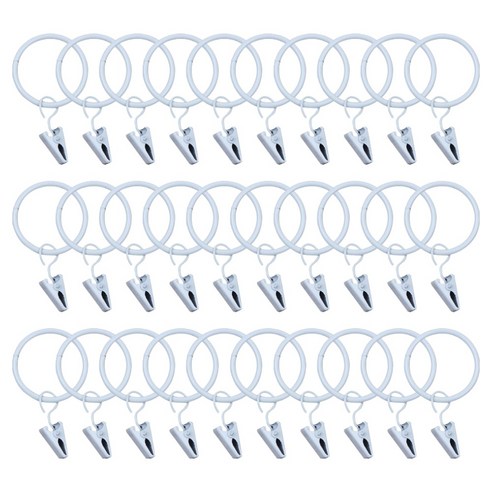 윈테리어 커튼 집게링 25mm, 화이트, 30개