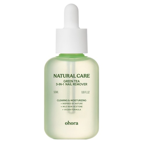 오호라 내추럴케어 그린티 3 in 1 네일리무버, 1개, 50ml