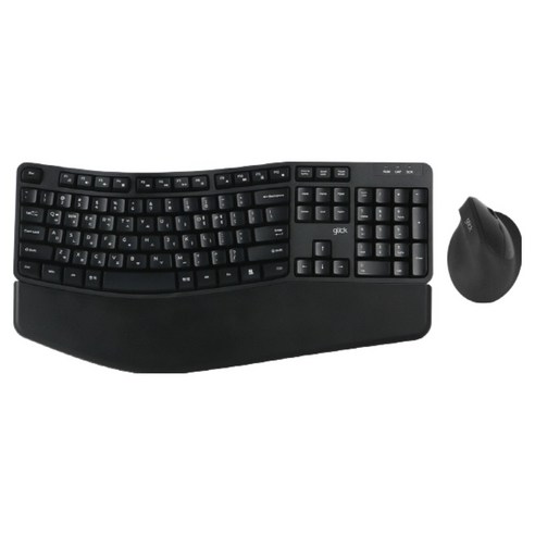 지클릭커 오피스프로 에르고M EMK100 PLUS 인체공학 무선 키보드 마우스 세트, 블랙, G-CLICKER OFFICEPRO EMK100 PLUS 인체공학 무선 키보드 마우스 세트