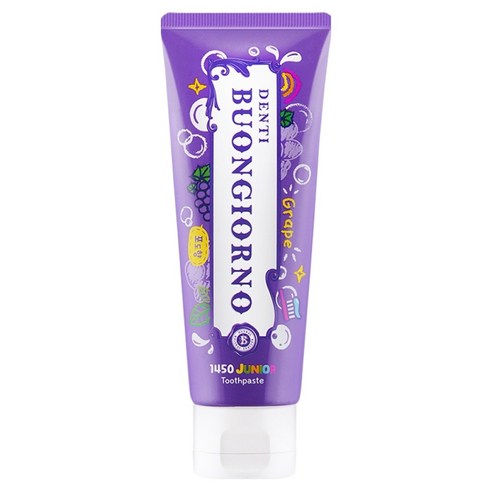 덴티본조르노 일사오공 고불소 주니어 치약 포도향, 80g, 1개