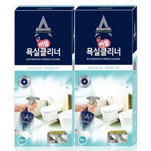 아스토니쉬 버블 욕실 찌든때 제거 클리너, 750ml, 2개 750ml, 2개