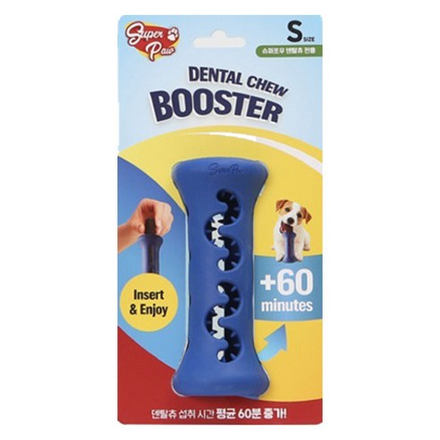 슈퍼포우 강아지 덴탈츄 부스터 장난감, 블루, 1개