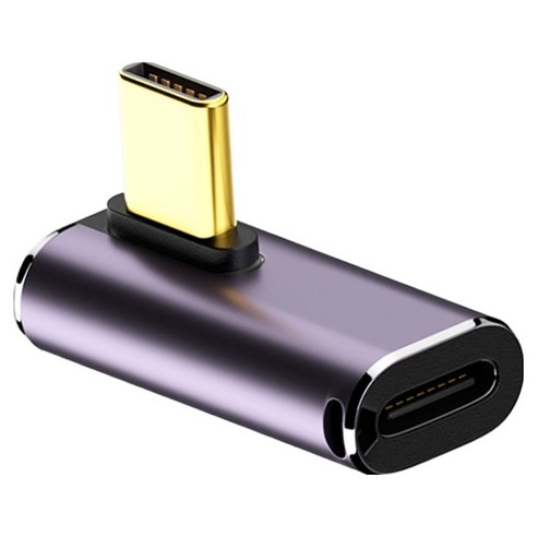 YTEK USB4 Gen3x2 240W 40Gbps 8K OTG C타입 90도 E형 꺾임 M/F 연장 젠더, 1개, YT-U4G08