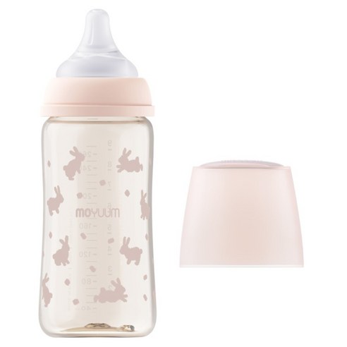 모윰 3세대 PPSU 올인원 유꼭지 젖병 래빗, 피치베이지, 270ml, 1개