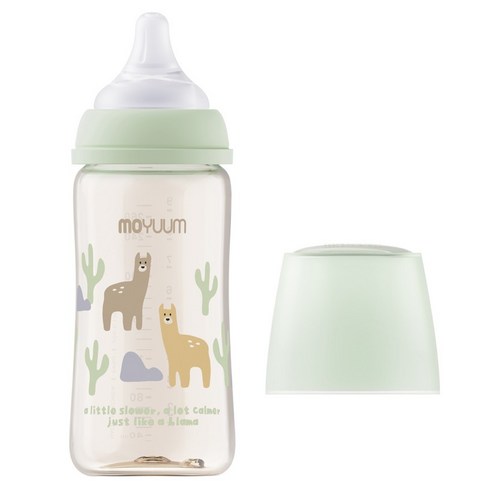 모윰 3세대 PPSU 올인원 유꼭지 젖병 라마, 그린, 1개, 270ml 그린, 1개, 270ml