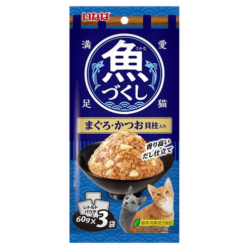 이나바 고양이 생선 가득 파우치 TCR-176, 혼합맛(참치/가다랑어/가리비관자), 180g, 1개