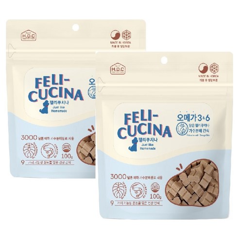 펠리쿠치나 담은 가수분해 간식, 2개, 100g, 오메가3 & 6
