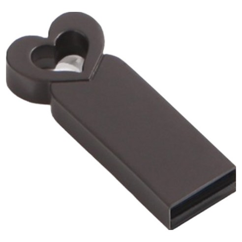 뮤스트 하트 USB 2.0 메모리 블랙, 1개, 64GB