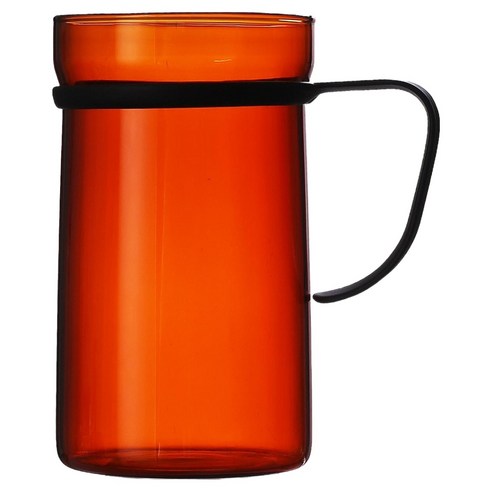 에지리 스텐 핏핸드 내열유리 머그컵 550ml, 엠버, 1개