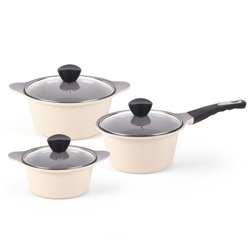 키친웰 벨로스 세라믹 코팅 냄비 3종 세트 후기 분석 - 세라믹 코팅 내부 모습