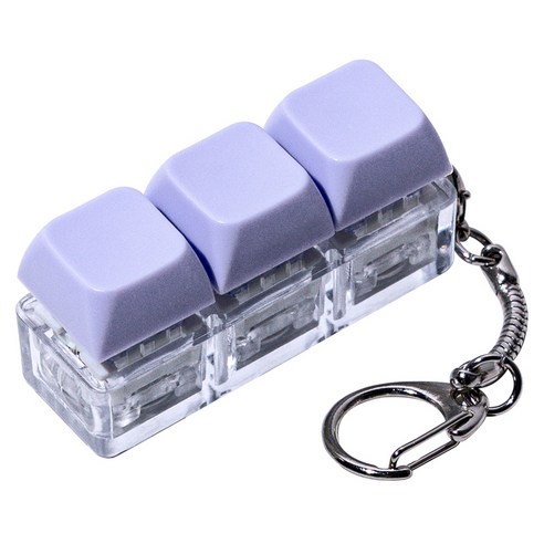 구스페리 LED 파스텔 키보드 키캡 키링 3구, 라일락, 1개