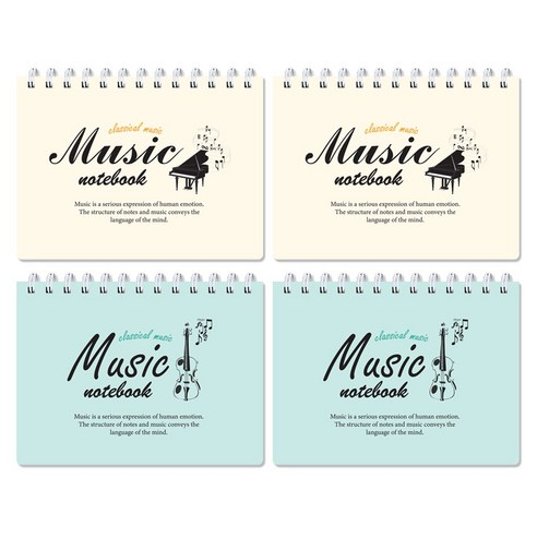 미소로 2500 음악 레슨 노트 2494 2종 x 2p 세트, 옐로우, 민트, 1세트