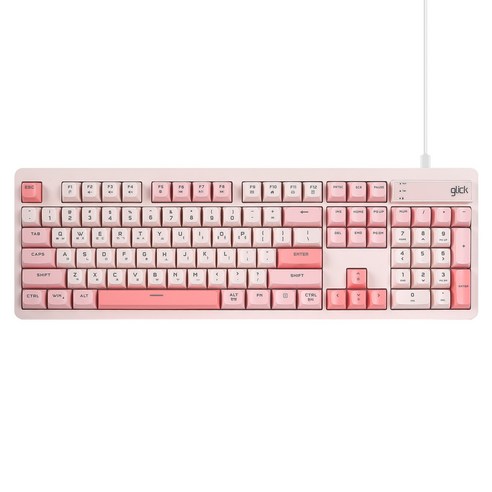 지클릭커 OFFICEPRO 사일런스 M RGB 무소음 유선 방수 키보드 104, 제조사축, OPK50, 코랄