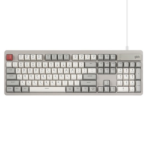 지클릭커 OFFICEPRO 사일런스 M RGB 무소음 유선 방수 키보드 104, 제조사축, OPK50, 레트로