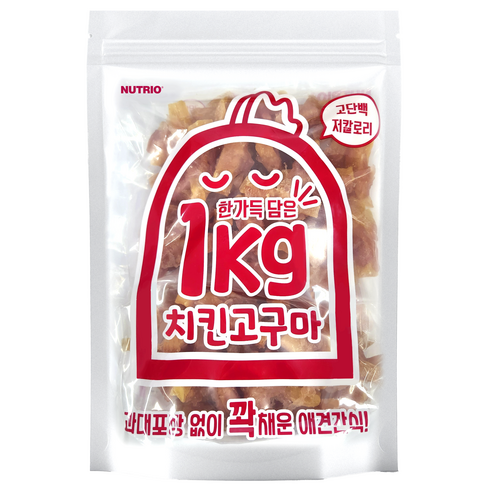뉴트리오 강아지 한가득담은 대용량 간식, 1개, 1kg, 치킨고구마