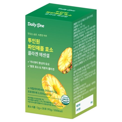 데일리원 투인원 파인애플 효소 콜라겐 에센셜, 30회분, 1개