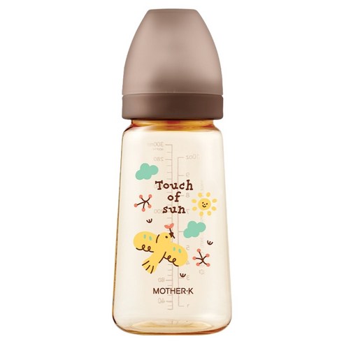 마더케이 베이직 버디 PPSU 무꼭지 젖병, 브라운, 280ml, 1개