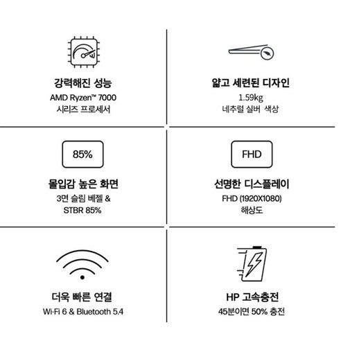 HP 2026 노트북 15 라이젠5 라이젠 7000 시리즈 개봉기 | 실사용 후기 - 상품 이미지 3