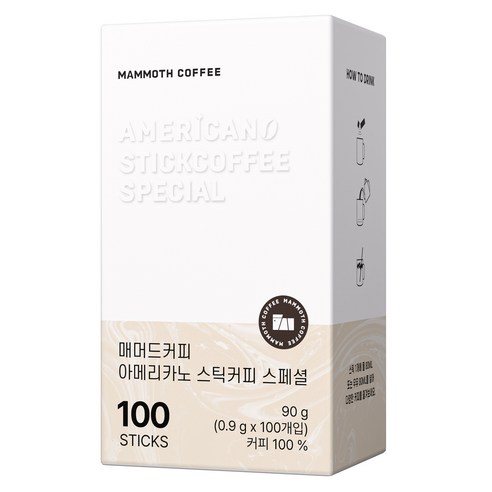 매머드커피 아메리카노 스페셜 스틱커피, 1개, 100개입, 900mg