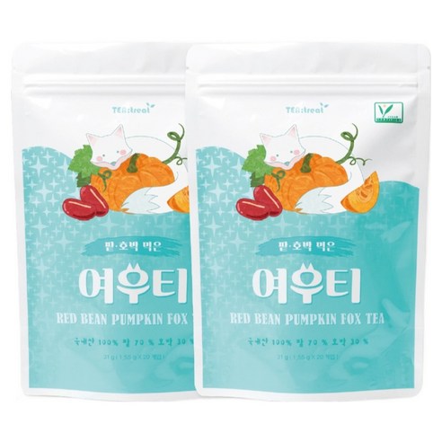 티트리트 여우티 팥호박차, 1.5g, 20개입, 2개