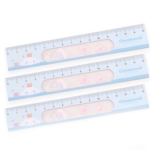 산리오 캐릭터 쉐이커 눈금자 15cm, 시나모롤, 3개