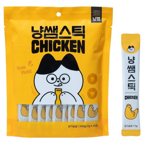 냥쌤 스틱 고양이 짜먹는 간식 30p, 330g, 1개, 닭가슴살