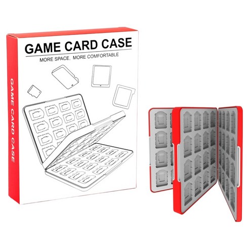 호후 닌텐도 스위치2 OLED 라이트 게임 카드 칩 타이틀 케이스 카드64 보관함, 레드, 1개, Card-64Mag