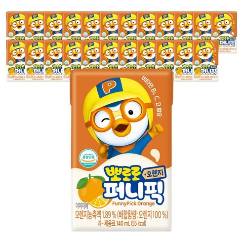 뽀로로 퍼니픽 오렌지 주스, 24개, 140ml