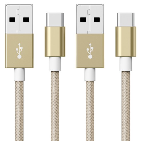 구스페리 C타입 to USB 고속충전 케이블, 골드, 1.5m, 2개