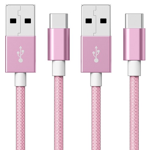 구스페리 C타입 to USB 고속충전 케이블, 로즈골드, 2m, 2개