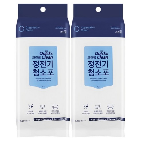 크린랩 퀵앤클린 정전기 청소포 30p, 2개