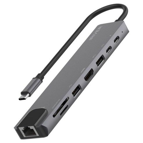 아이리버 USB C A타입 5Gbps HDMI 4K PD 100W 패스스루 DeX 지원 8in1 메탈프레임 멀티 허브, 1개 1개