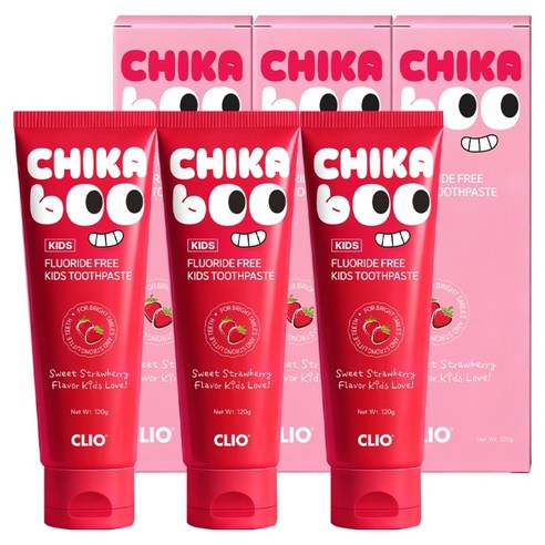 크리오 치카부 무불소 어린이 치약 딸기향, 120g, 3개
