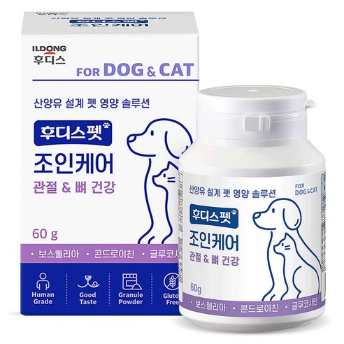 후디스펫 반려동물 후디스펫 조인케어 관절 영양제, 60g, 뼈/관절강화, 1개